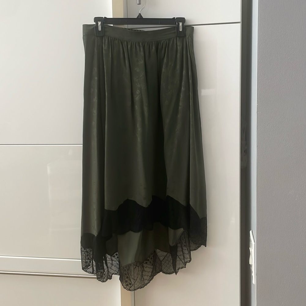 Zadig & Voltaire silk and lace midi skirt